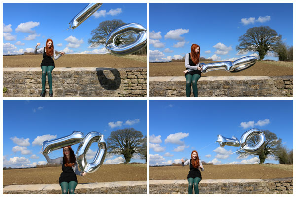 Helium number 10 balloons in the wind