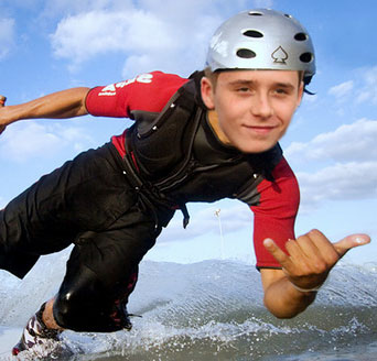 Instagram picture of Brooklyn Beckham on his wakeboard
