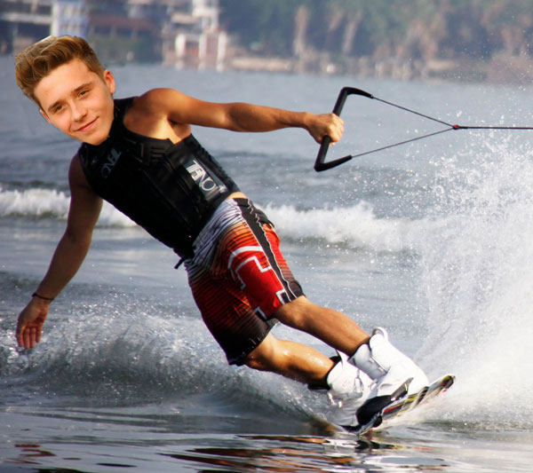 Photo of Brooklyn Beckham wakeboarding