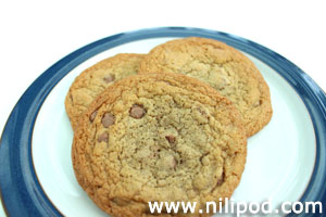 Photo of three cookies on a plate