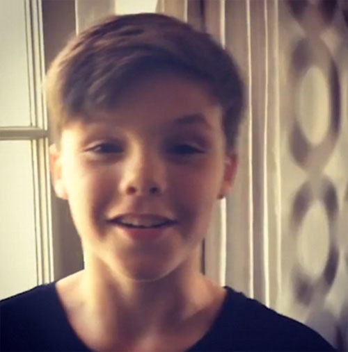 Photo of Cruz Beckham from singing video
