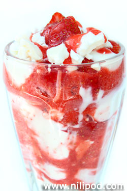 Photo of a homemade Eton mess with strawberries