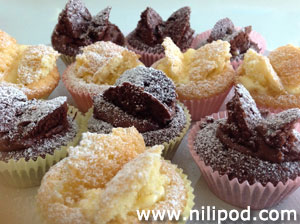 Photo of vanilla and chocolate fairy cakes / cup cakes