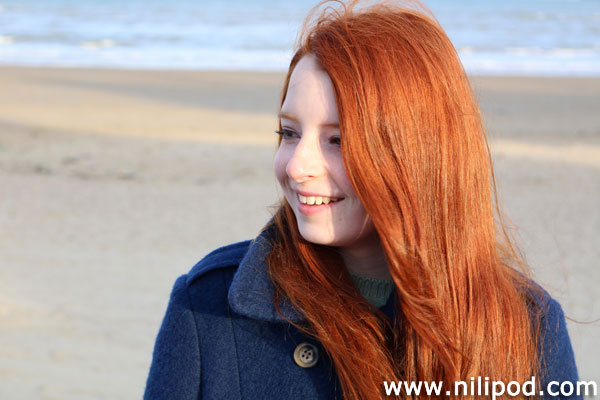Further image of girl with beach background
