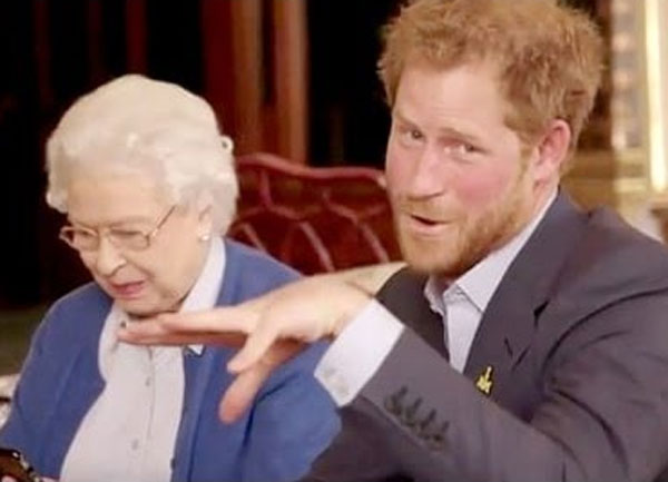 Photo of Prince Harry and the Queen from Invictus Games video