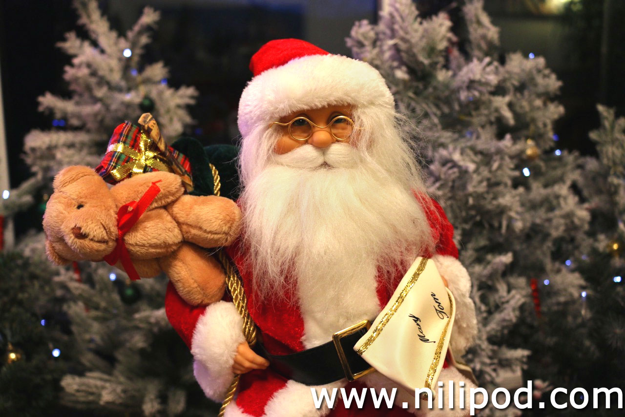 Photo of Santa Claus and his naughty list