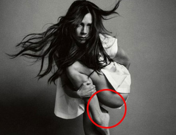 Image of Victoria Beckham PhotoShop fail for Vogue