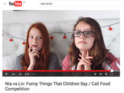 Girls playing game on YouTube