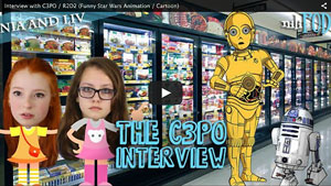 Our Interview with Cartoon C3PO in the Supermarket - Star Wars Animation